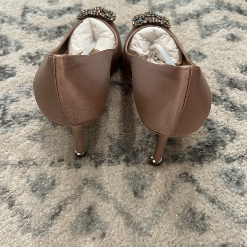 Manolo Blahnik Satin Hangisi Pumps Blush 70mm 38.5 - Picture 6 of 9